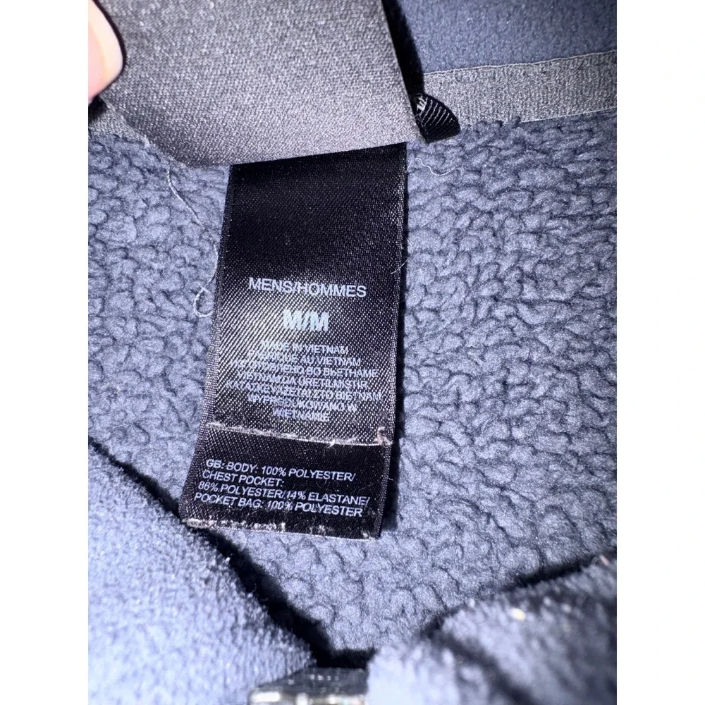 The North Face TKA Glacier Full Zip Fleece Jacket Mens Medium Grey Blue Logo